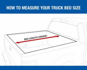 this image shows how to measure your truck bed box for a hard truck bed cover.