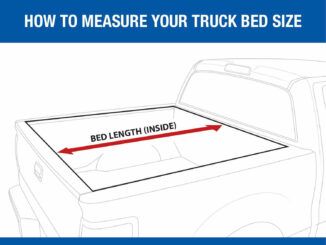 this image shows how to measure your truck bed box for a hard truck bed cover.